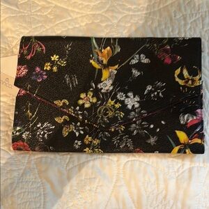 Floral Black Clutch